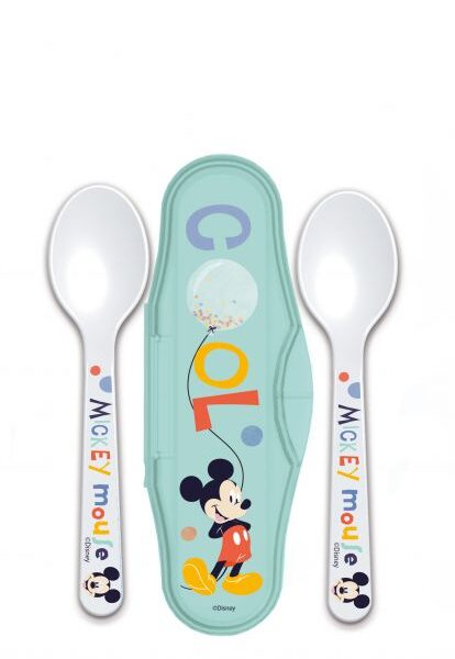 Set of 2 spoons with carrying case - Mickey Mouse