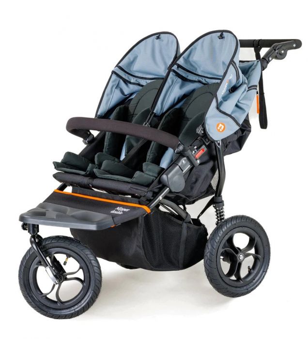 Out'n'About Nipper Double V5 Pushchair Lightweight, all-terrain buggy for two, suitable from birth to 4 years - Rocksalt Grey - Image 8