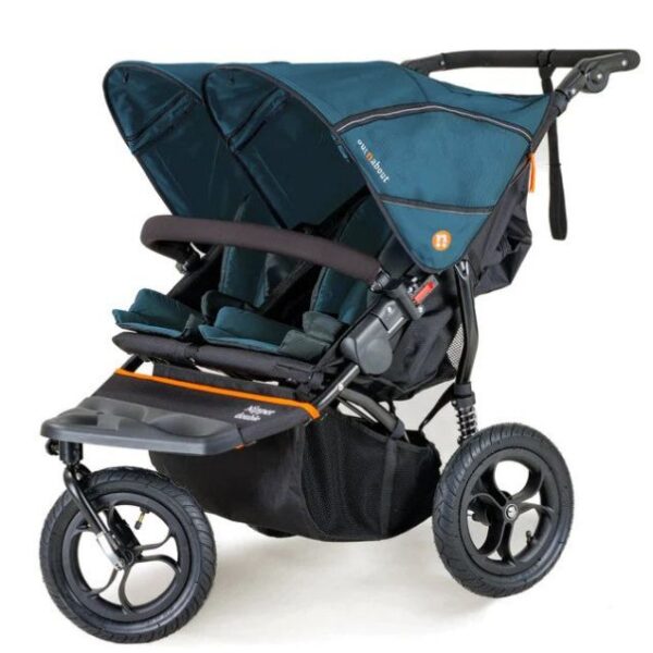 Out'n'About Nipper Double V5 Pushchair Lightweight, all-terrain buggy for two, suitable from birth to 4 years - Highland Blue