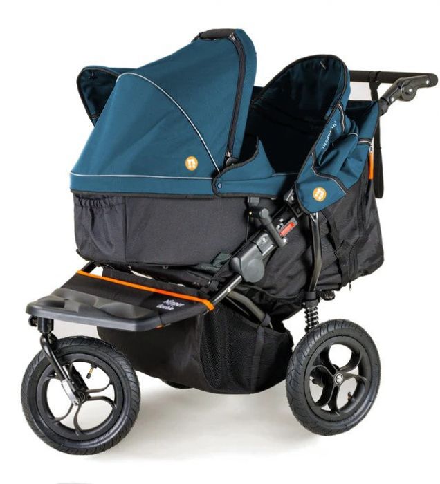Out'n'About Nipper Double V5 Pushchair Lightweight, all-terrain buggy for two, suitable from birth to 4 years - Highland Blue - Image 5