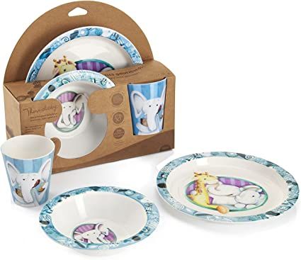 Thermobaby Deluxe Feeding Set - Including plate, bowl & cup, suitable for microwave use