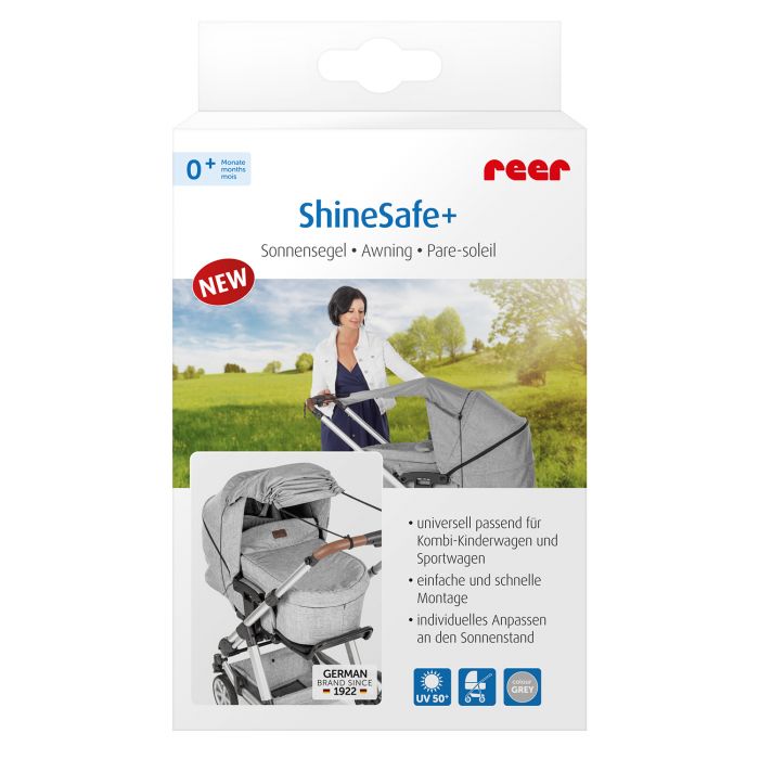ShineSafe Universal UVF50 Protection Pram Sunshade - Grey - Image 5