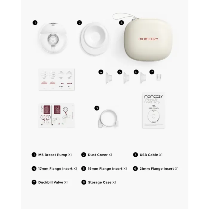 Momcozy All-in-one Single M5 Wearable Breast Pump - Painlessly Pump (+ 1 free box of Thermobaby Breast Pads) - Image 10