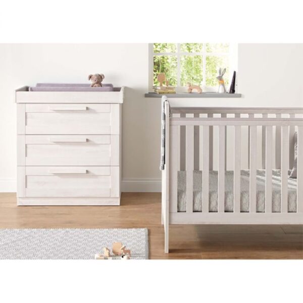 Mamas & Papas Atlas Cotbed & Dresser Package - Nimbus White
