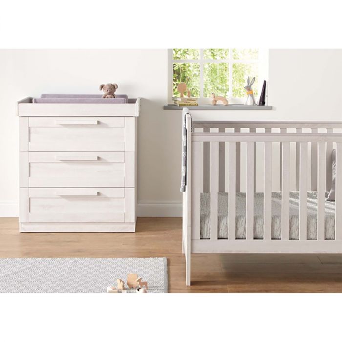 Mamas & Papas Atlas Cotbed & Dresser Package - Nimbus White