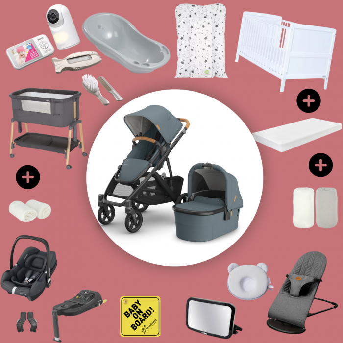 Uppababy Vista V3 Ultimate Newborn Bundle with Maxi Cosi Cabriofix - Choice of Colours