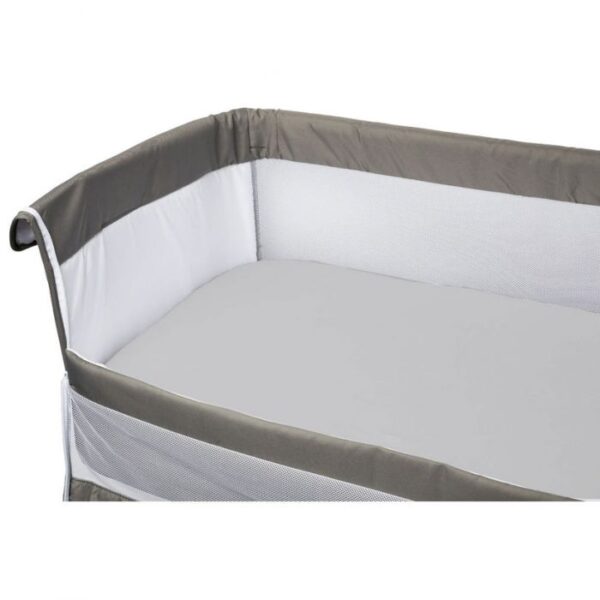 Babycalin 2-Pack Organic Co-Sleeper Fitted Sheets – 83 x 50 cm – 100% Cotton – White & Grey