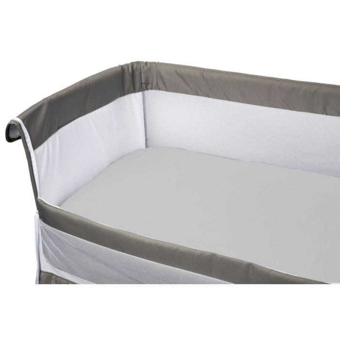 Babycalin 2-Pack Organic Co-Sleeper Fitted Sheets – 83 x 50 cm – 100% Cotton – White & Grey