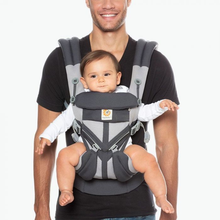 Ergobaby Baby Carrier, 4-Position Omni 360 Cool Air Mesh for Newborn to Toddler, Ergonomic Child Carrier Backpack - Carbon Grey - Image 6