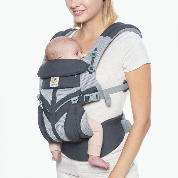 Ergobaby Baby Carrier, 4-Position Omni 360 Cool Air Mesh for Newborn to Toddler, Ergonomic Child Carrier Backpack - Carbon Grey - Image 5