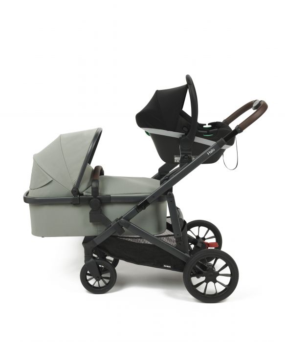 Babylo Zummi Halo Travel System (includes seat unit, carrycot, car seat adaptors, seat liner, organiser, cupholder & rain cover) - Sage Green - Image 21