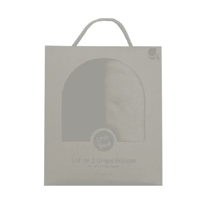 Little Band 2-Pack Baby Cotbed Fitted Sheets – 140 x 70 cm – Beige & Wheat – 100% Cotton