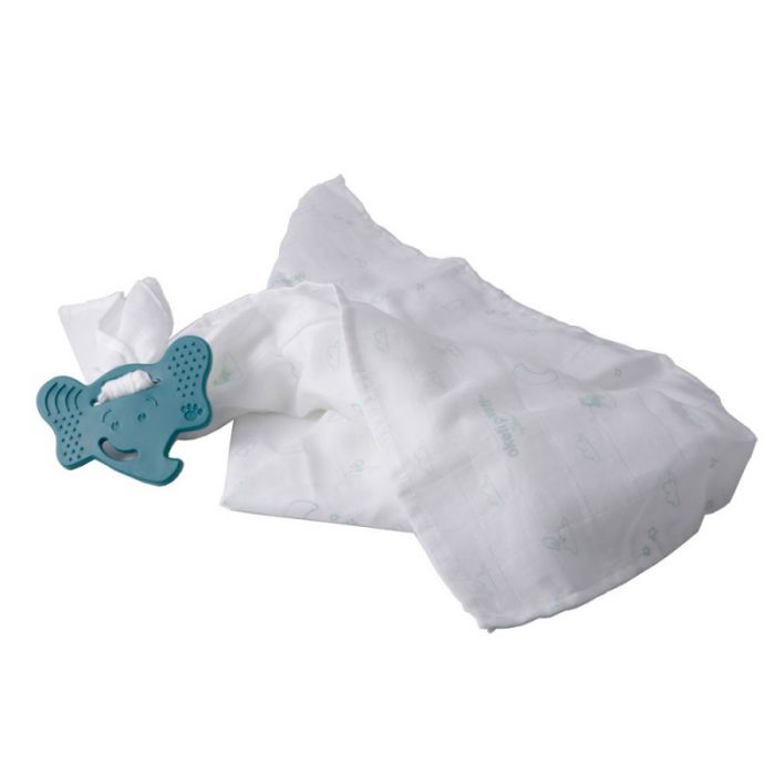 Thermobaby My first teether & cotton baby blanket