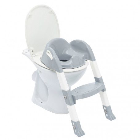 Kiddyloo Toilet Trainer with Step – Adjustable & Foldable Seat – Grey - Image 2